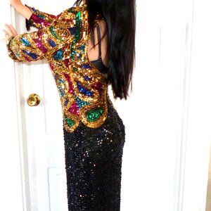 Black Tie by Oleg Cassini Vintage Gown, Size 4